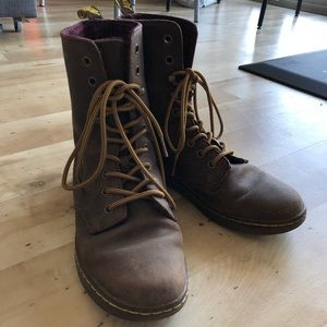 Dr. Martens Airwair Tehani Combat Boots Brown Sz 8